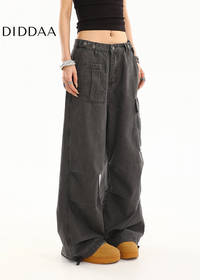 Blue Distressed Cargo Jeans Women’s Multi-Pocket Summer Design - Women’s Jeans