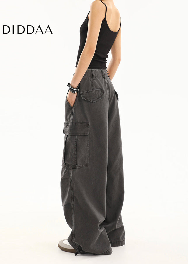 Blue Distressed Cargo Jeans Women’s Multi-Pocket Summer Design - Women’s Jeans