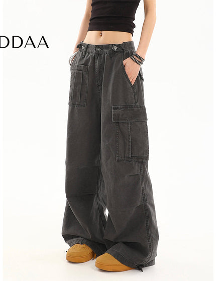 Blue Distressed Cargo Jeans Women’s Multi-Pocket Summer Design - S / Green - Women’s Jeans