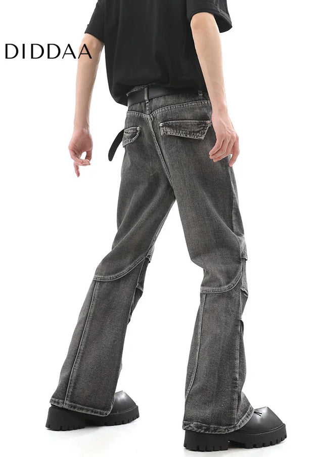 Blue Distressed Cleanfit Slim Bootcut Jeans - Men’s Jeans