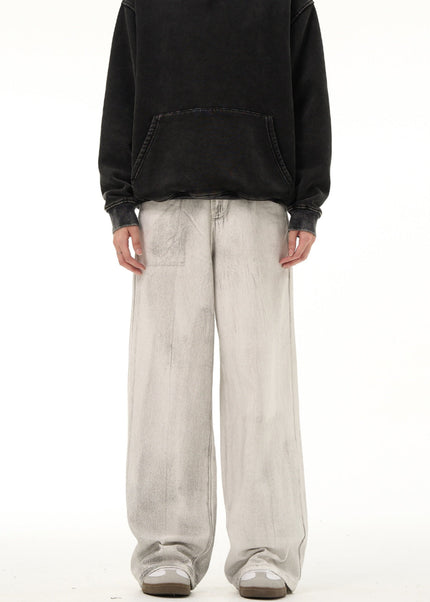 Blue Distressed Drape Jeans with Retro Design for Men - Men’s Jeans