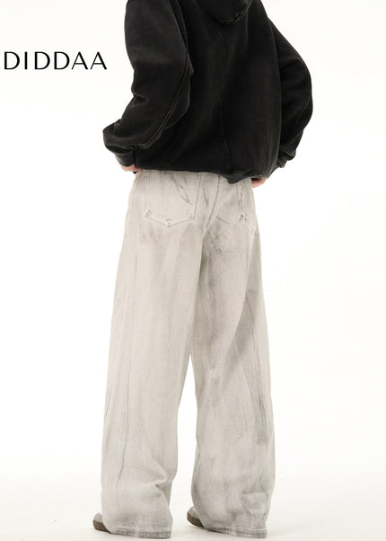 Blue Distressed Drape Jeans with Retro Design for Men - Men’s Jeans