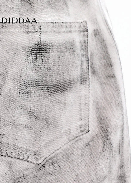 Blue Distressed Drape Wide Leg Jeans for Men - Men’s Jeans