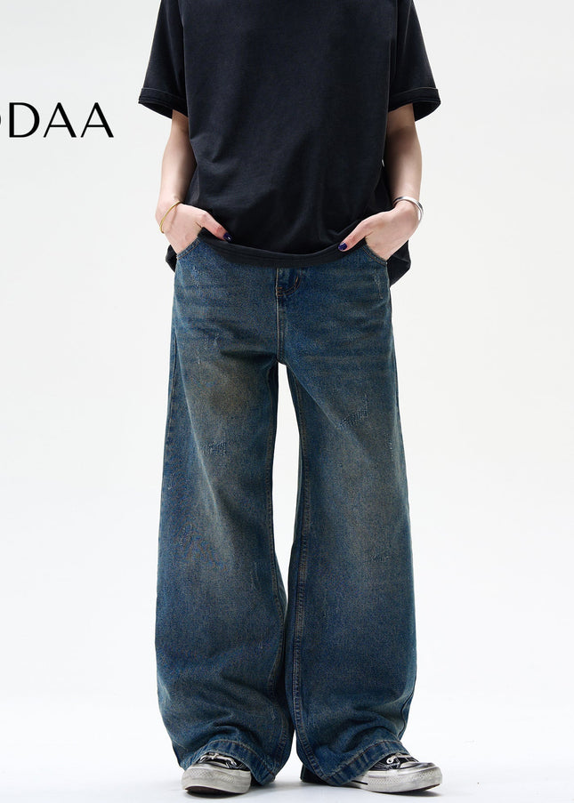 Blue Distressed Flared Jeans for Casual Vintage Style - S / Blue - Men’s Jeans
