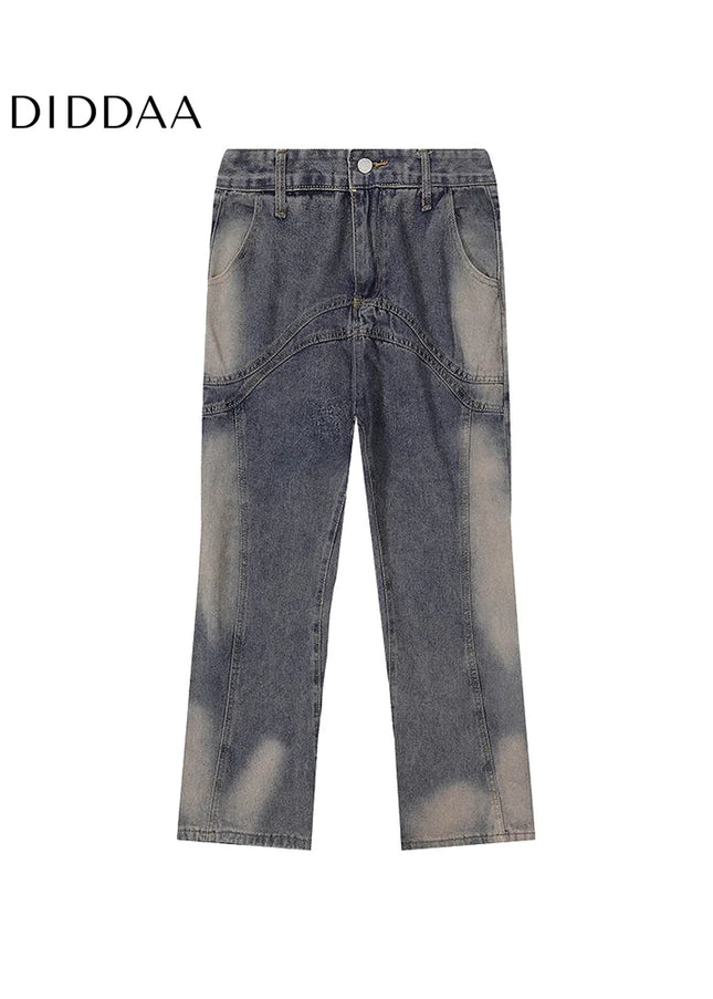 Blue Distressed Gradient Bootcut Jeans Men’s Design Sense - Men’s Jeans