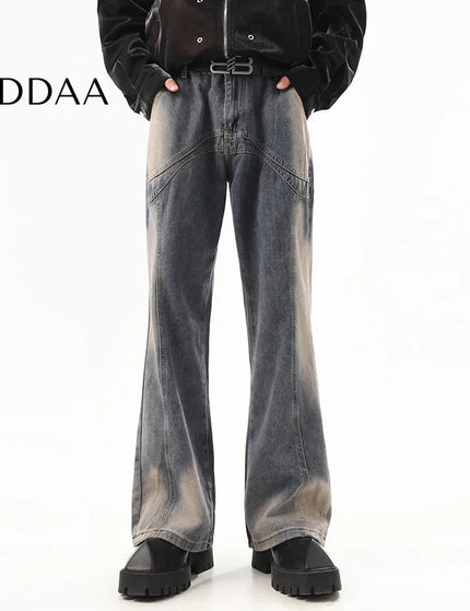 Blue Distressed Gradient Bootcut Jeans Men’s Design Sense - S / Blue - Men’s Jeans