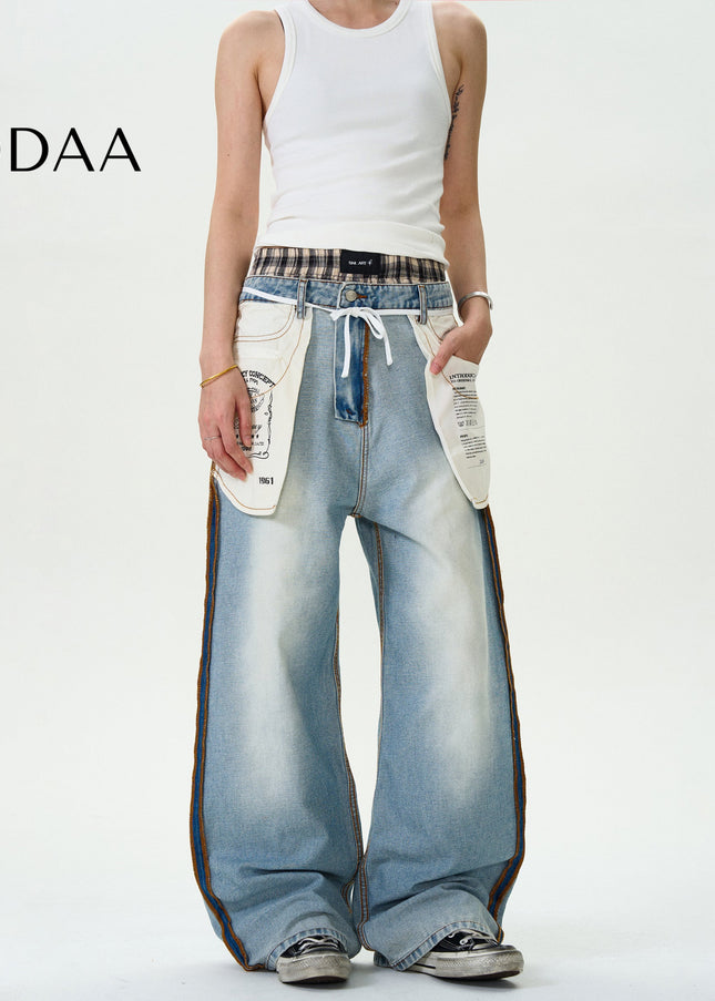 Blue Distressed Loose Casual Jeans for Men and Women - S / Light Blue - Men’s Jeans