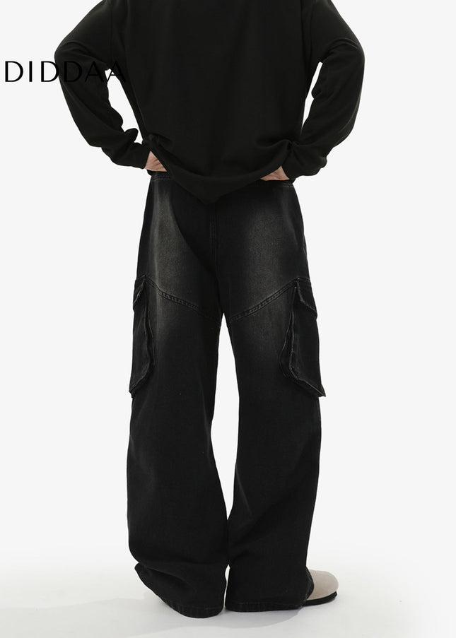 Blue Distressed Loose Fit Cargo Jeans for Men - Men’s Jeans