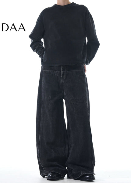 Blue Distressed Loose Fit High Street Jeans - S / Black - Men’s Jeans