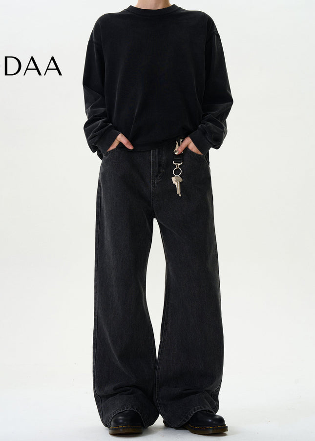 Blue Distressed Loose Fit Jeans for Men and Women - S / Black - Men’s Jeans