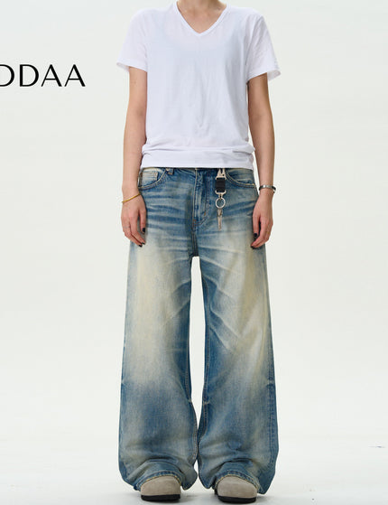 Blue Distressed Loose Fit Jeans for Men and Women - S / Mid Blue - Men’s Jeans