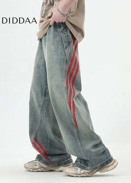 Blue Distressed Loose Fit Wide Leg Jeans for Boys - Men’s Jeans