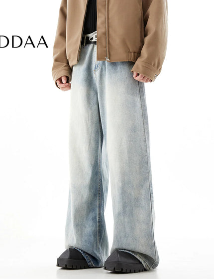 Blue Distressed Loose Fit Wide-Leg Jeans Trousers - S / Light Blue - Men’s Jeans