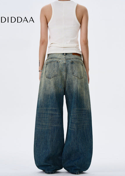 Blue Distressed Loose Straight Jeans for Men and Women - Men’s Jeans