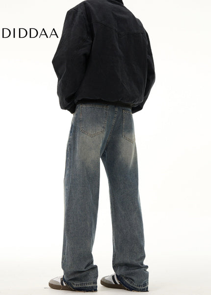 Blue Distressed Loose Vintage Casual Jeans - Men’s Jeans