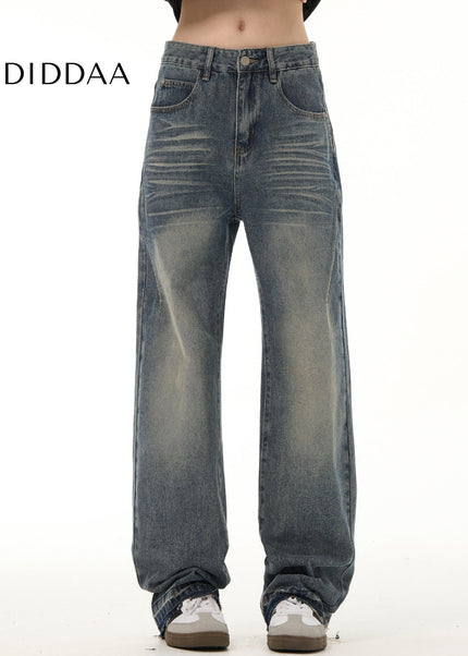 Blue Distressed Loose Vintage Casual Jeans - Men’s Jeans