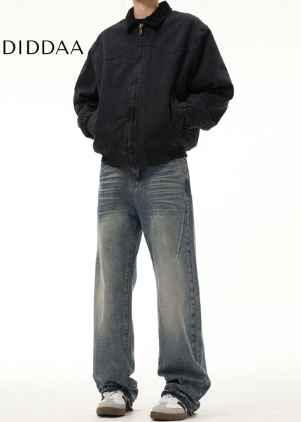 Blue Distressed Loose Vintage Casual Jeans - Men’s Jeans