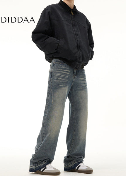 Blue Distressed Loose Vintage Casual Jeans - Men’s Jeans