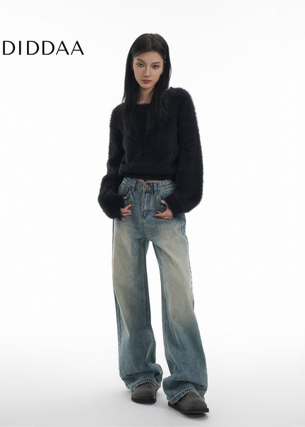 Blue Distressed Low Rise Wide Leg Jeans Women’s 2025 - Women’s Jeans