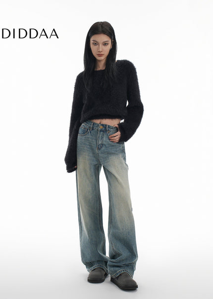 Blue Distressed Low Rise Wide Leg Jeans Women’s 2025 - Women’s Jeans