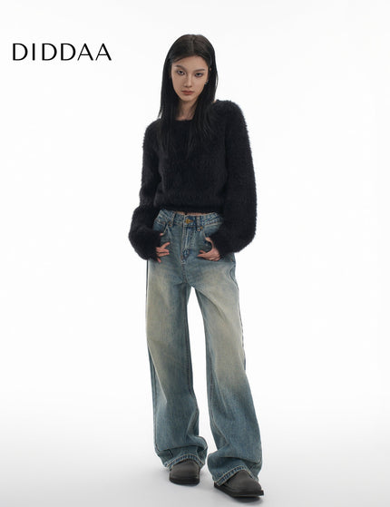 Blue Distressed Low Rise Wide Leg Jeans Women’s 2025 - XS / Vintage Blue - Women’s Jeans