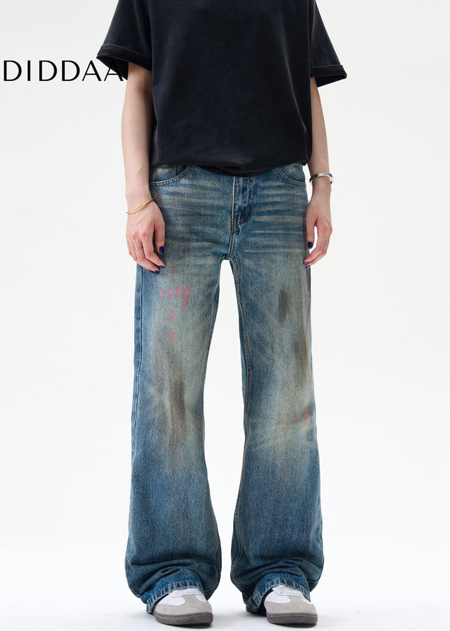 Blue Distressed Retro Bootcut Jeans for Men and Women - Men’s Jeans