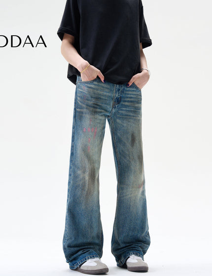 Blue Distressed Retro Bootcut Jeans for Men and Women - S / Mid Blue - Men’s Jeans