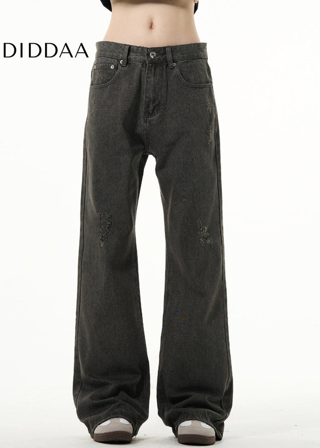 Blue Distressed Retro Bootcut Jeans Men’s High Street Vibe - Men’s Jeans