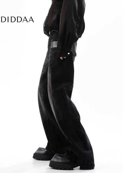 Blue Distressed Retro Straight Leg Jeans - Men’s Jeans