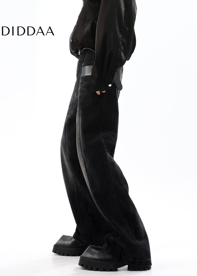 Blue Distressed Retro Straight Leg Jeans - Men’s Jeans