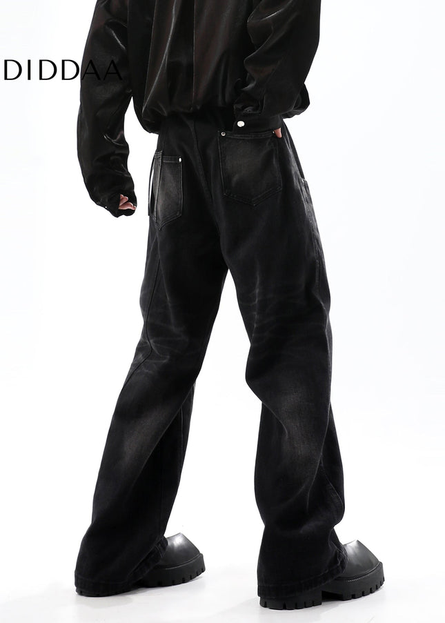 Blue Distressed Retro Straight Leg Jeans - Men’s Jeans