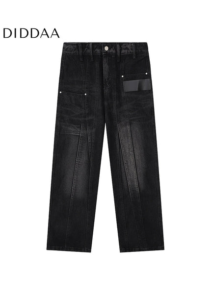 Blue Distressed Retro Straight Leg Jeans - Men’s Jeans