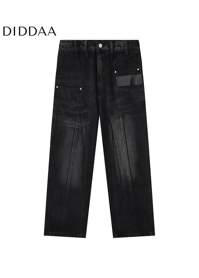 Blue Distressed Retro Straight Leg Jeans - Men’s Jeans