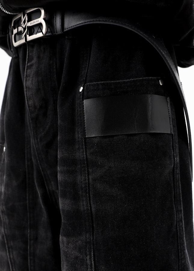 Blue Distressed Retro Straight Leg Jeans - Men’s Jeans