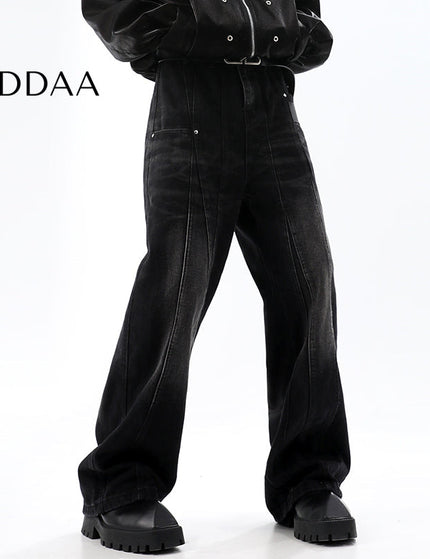 Blue Distressed Retro Straight Leg Jeans - S / Black - Men’s Jeans