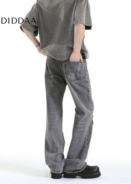 Blue Distressed Ripped Bootcut Jeans for Men - Men’s Jeans