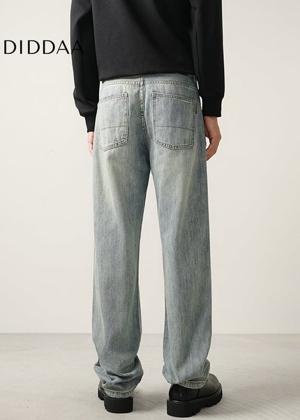 Blue Distressed Ripped Jeans Men’s Casual Loose Trousers - Men’s Jeans