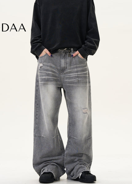 Blue Distressed Ripped Vintage Jeans for Men and Women - S / Grey - Men’s Jeans