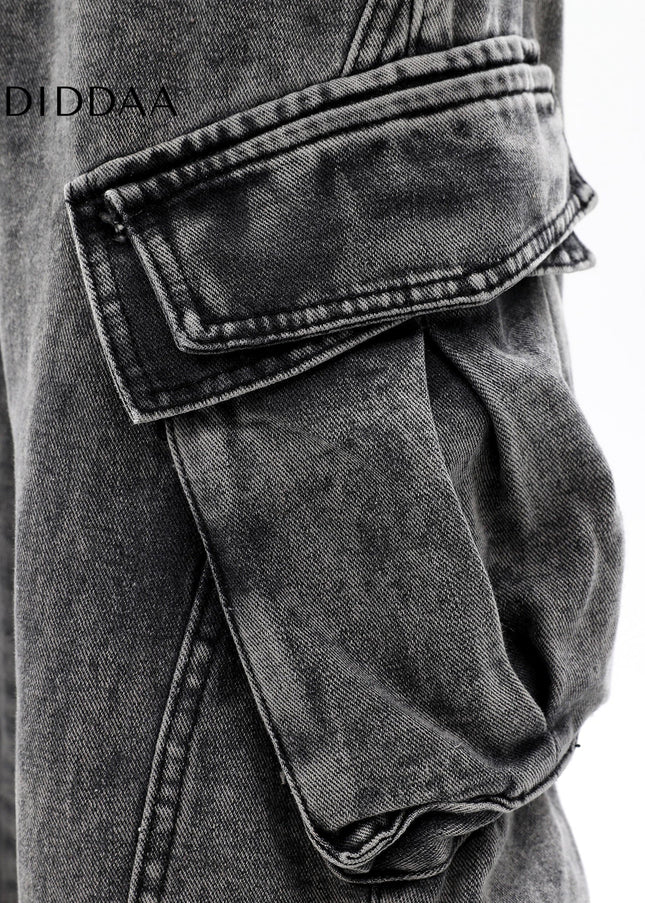 Blue Distressed Stacked Straight Jeans Men’s Cargo Pants - Men’s Jeans