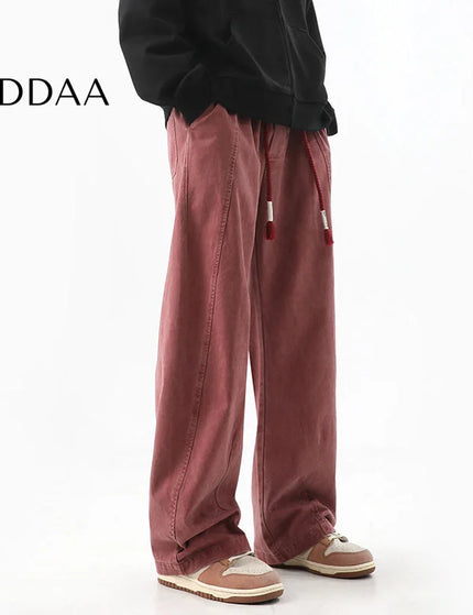 Blue Distressed Straight-Leg Jeans for Men - S / Red - Men’s Jeans