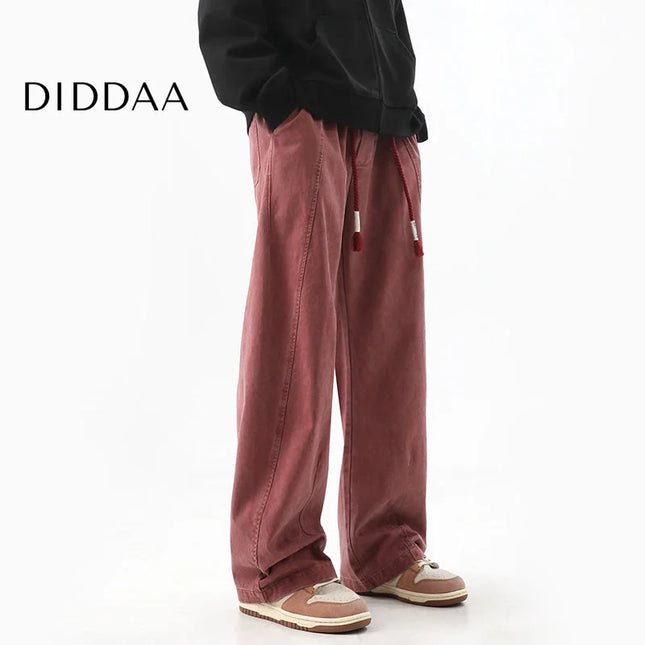 Blue Distressed Straight-Leg Jeans for Men - S / Red - Men’s Jeans