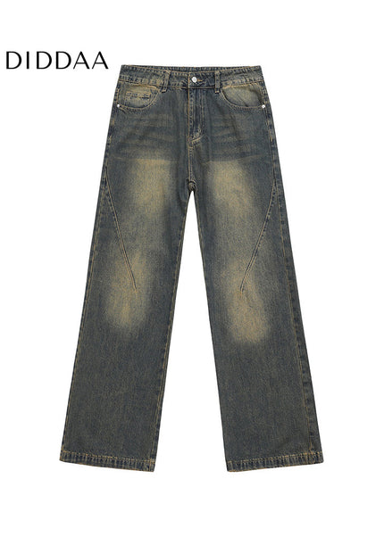 Blue Distressed Versatile Straight Leg Jeans - Men’s Jeans