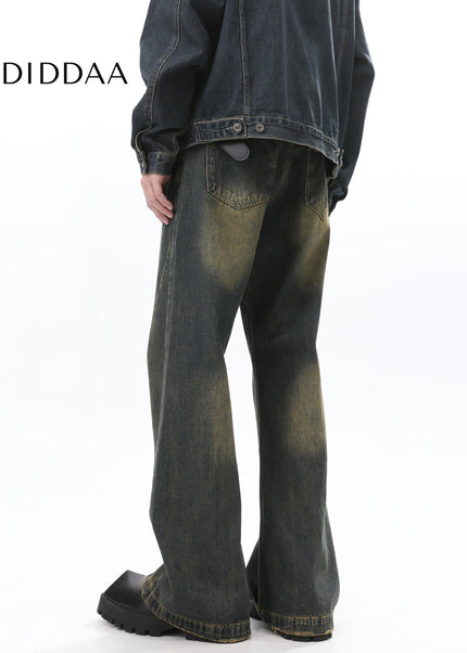 Blue Distressed Washed Bootcut Jeans for Men - Men’s Jeans