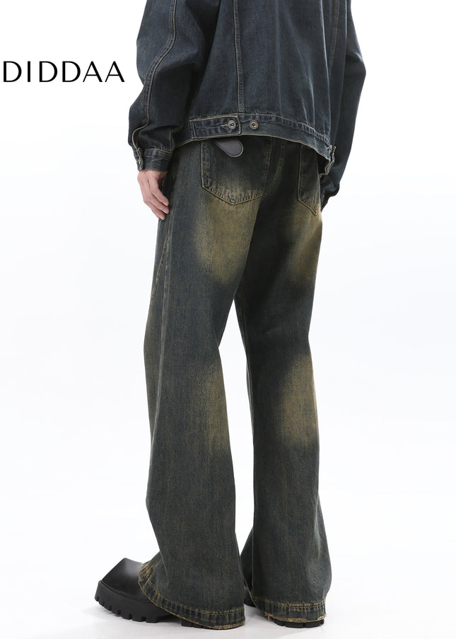 Blue Distressed Washed Bootcut Jeans for Men - Men’s Jeans