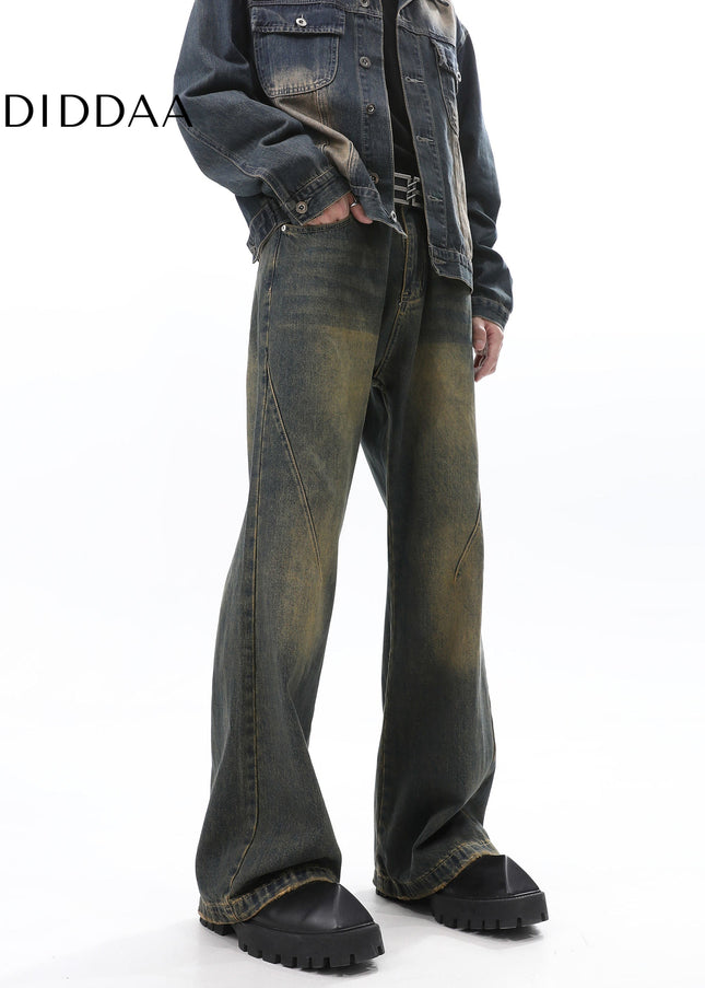 Blue Distressed Washed Bootcut Jeans for Men - Men’s Jeans