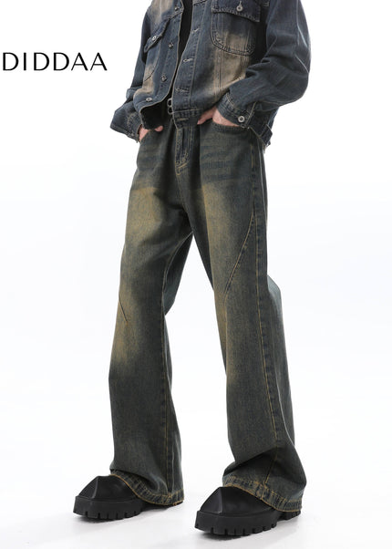 Blue Distressed Washed Bootcut Jeans for Men - Men’s Jeans