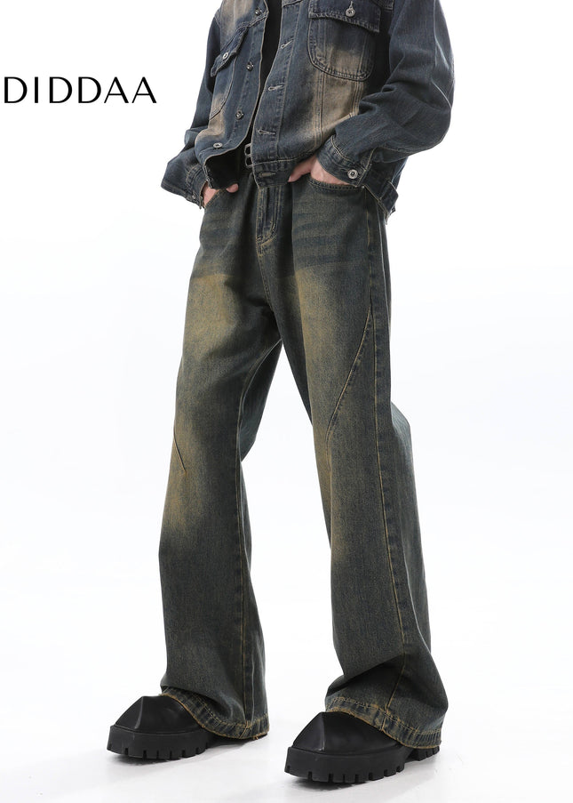 Blue Distressed Washed Bootcut Jeans for Men - Men’s Jeans