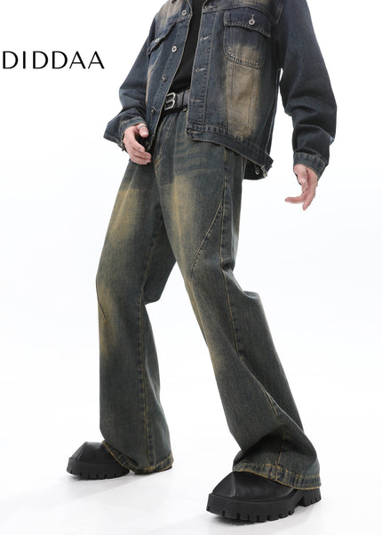 Blue Distressed Washed Bootcut Jeans for Men - Men’s Jeans