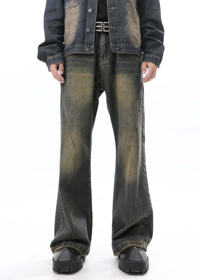 Blue Distressed Washed Bootcut Jeans for Men - XS / Vintage Blue - Men’s Jeans