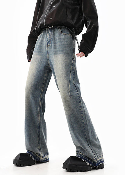 Blue Distressed Washed Straight Jeans for Men - S / Blue - Men’s Jeans
